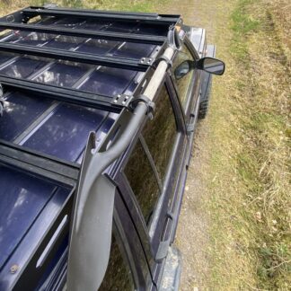 Roof rack shovel holder